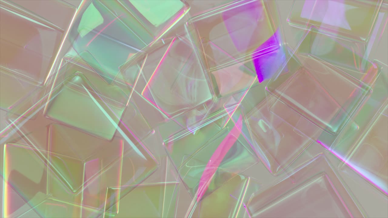 추상적인 홀로그래픽 큐브