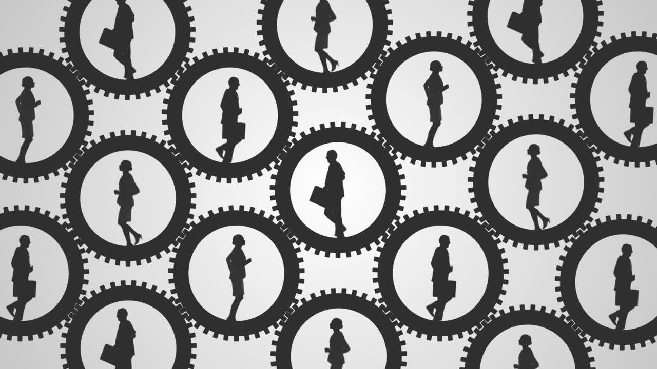 사업가들이 달리고 을 돌리고 있습니다.