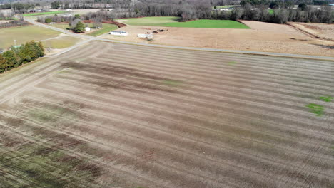 drone shot of farm in eastern north carolina
