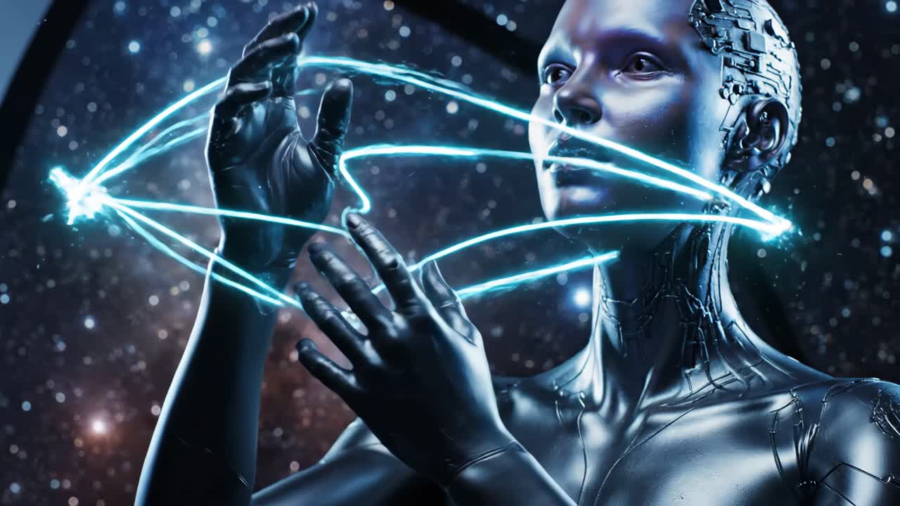 Futuristic Cyborg with Advanced Technology