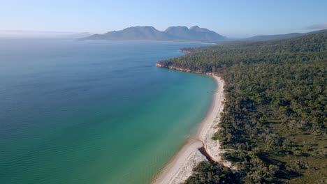 white sand beaches of freycinet national park on tasmania's east coast in australia