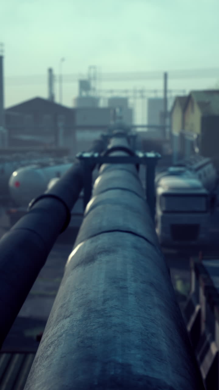 oleoducto industrial en una instalación