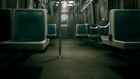 empty benches of metro wagon