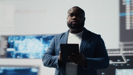 african american coder expert immersing in software development