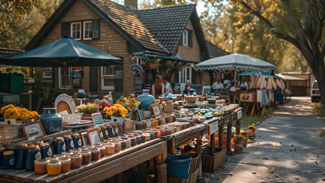 vibrant outdoor market stalls in a rustic setting