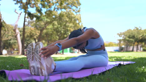 pilates, stretching and female doing a exercise