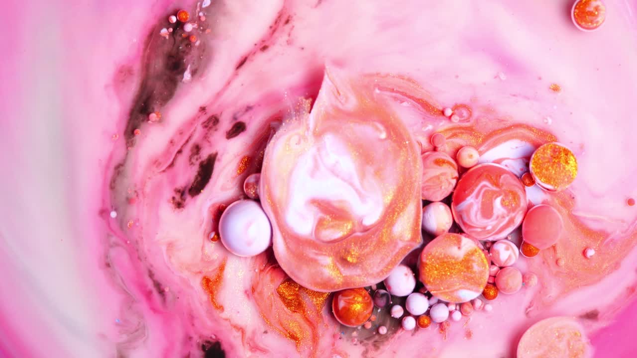 다채로운 페인트와 거품 추상적인 배경 4k 비디오