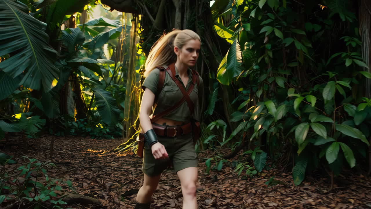 Woman Explorer in a Jungle