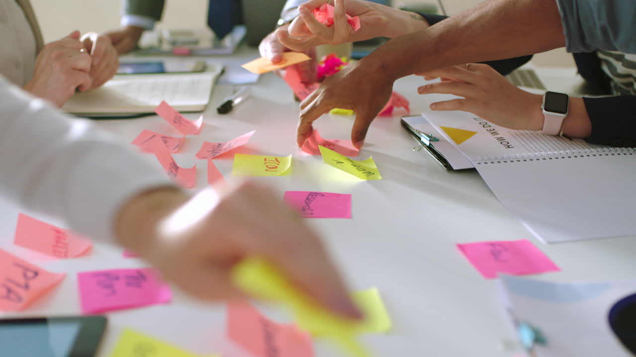 Business meeting, hands planning