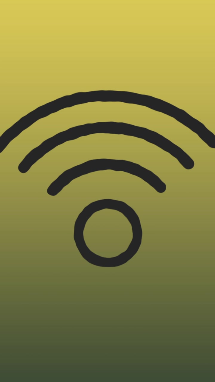 Animazione di icona Wi-Fi su sfondo verde