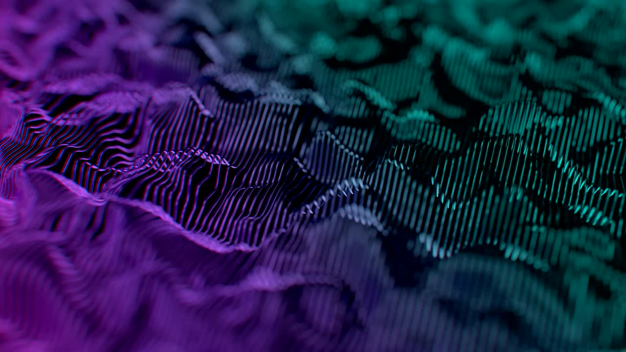 4k líneas onduladas de neón abstractas.