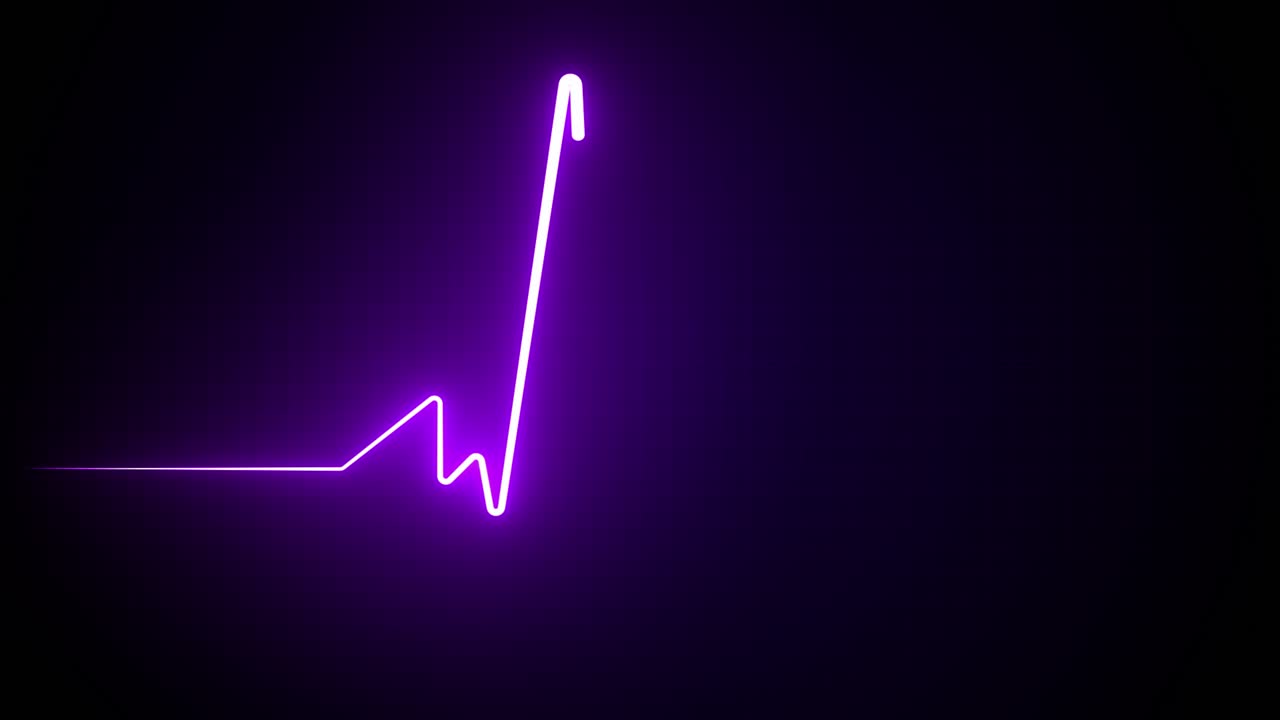 4k seamless loop animation heartbeat line pulse trace ekg and cardio symbol healthy medical neon