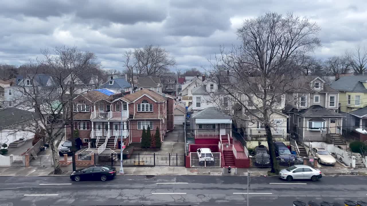 브루클린 의 여러 주거 지역 의 느린 움직임 촬영