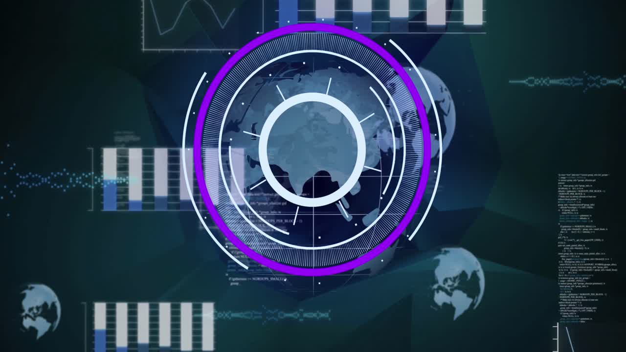 animación del procesamiento de datos en el ámbito de aplicación