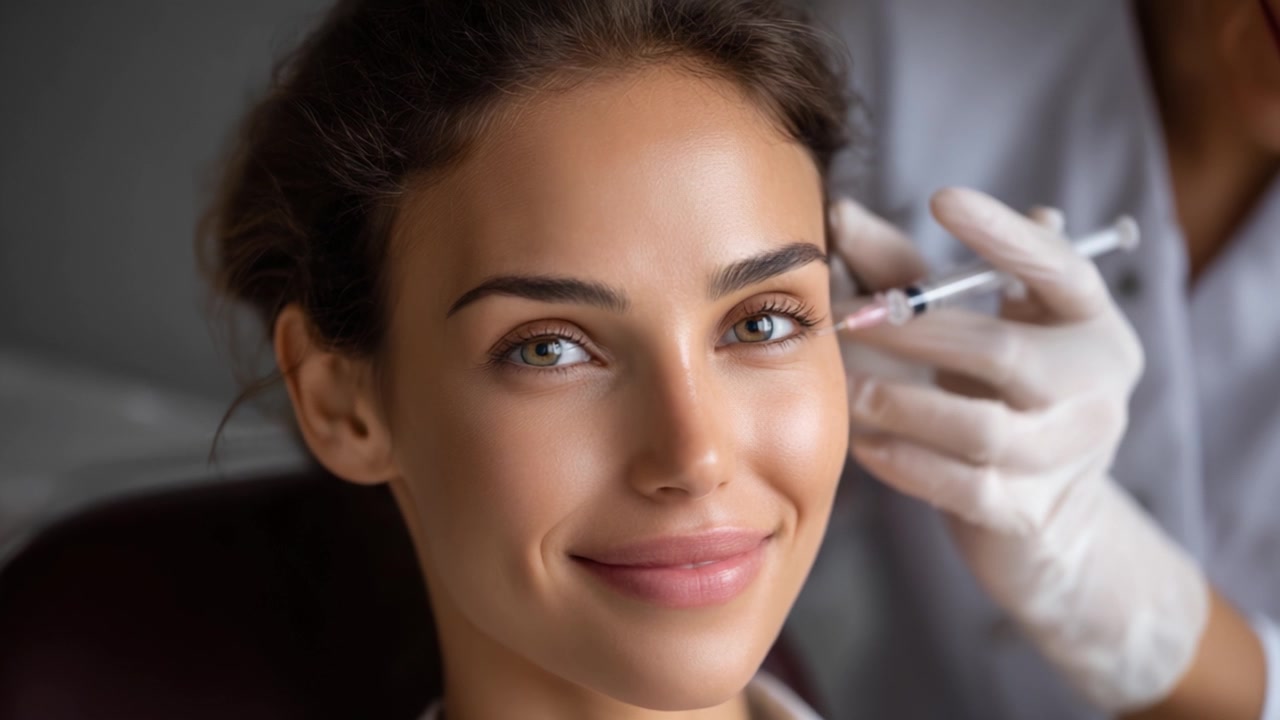 Viaggio di trasformazione: una bella donna si sottopone a un trattamento estetico per migliorare le sue caratteristiche naturali e aumentare la fiducia attraverso cure professionali.