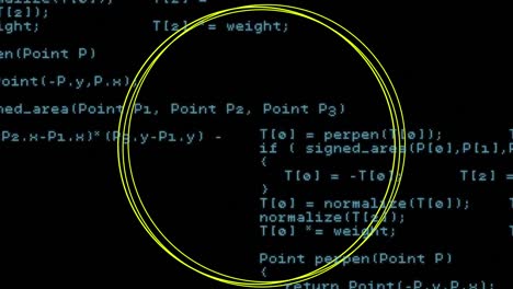 Animación-Del-Procesamiento-De-Datos-Sobre-Formas-Sobre-Fondo-Negro