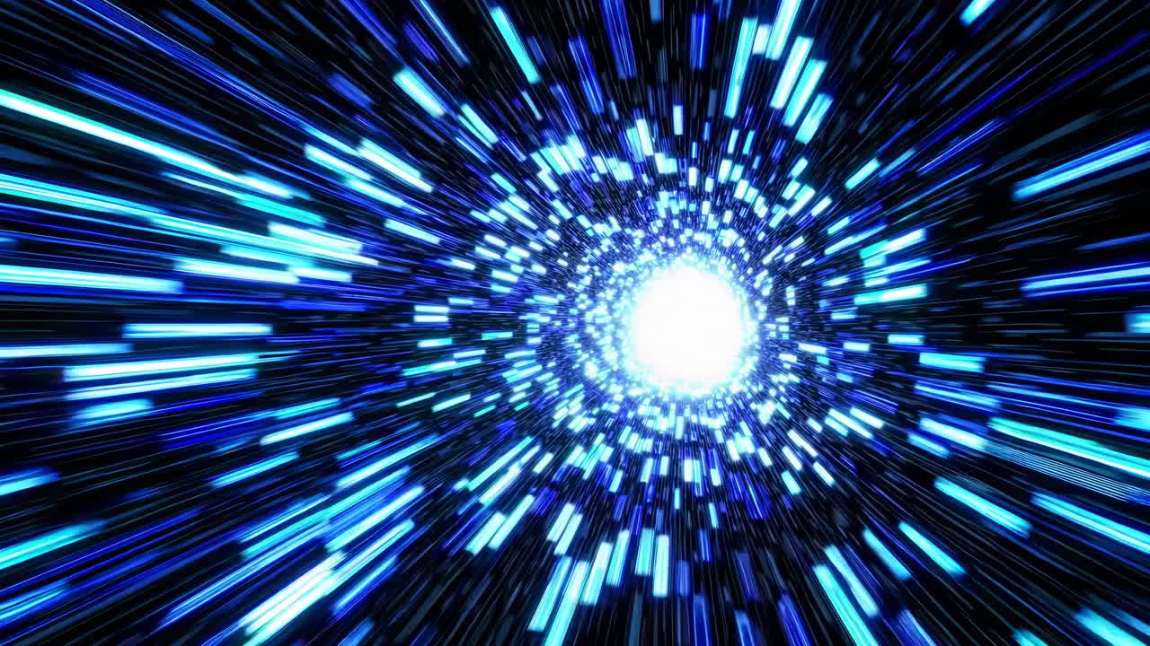 túnel de luz azul abstracto