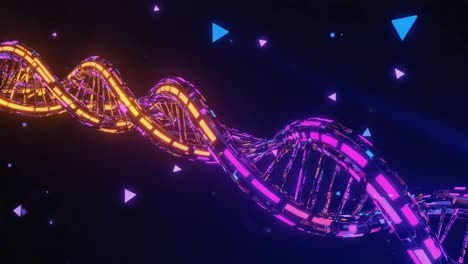 glowing digital dna double helix