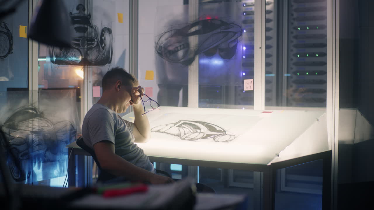 diseñador de automóviles en el trabajo