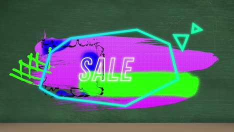 animación de texto de venta en burbuja de habla retro sobre fondo abstracto