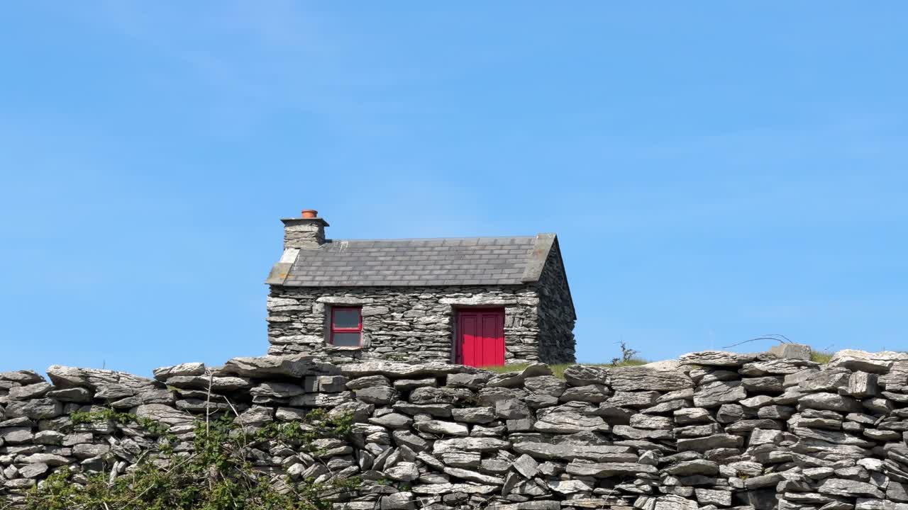 Inisheer Aran Islands Ireland romantic cottage under blue Skys epic locations Ireland in summer