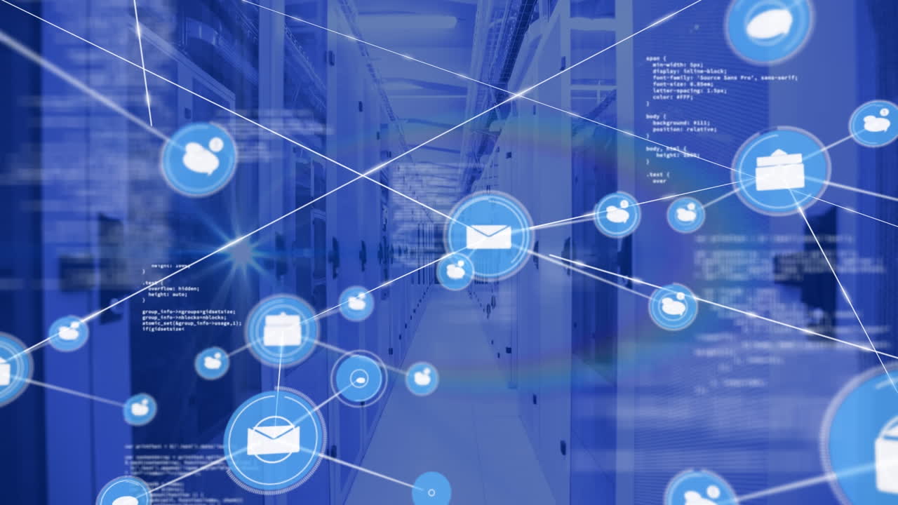 연결 네트워크의 애니메이션과 서버  ⁇ 을 통한 데이터 처리