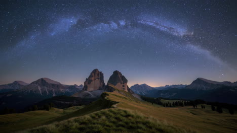 milky way over the dolomites