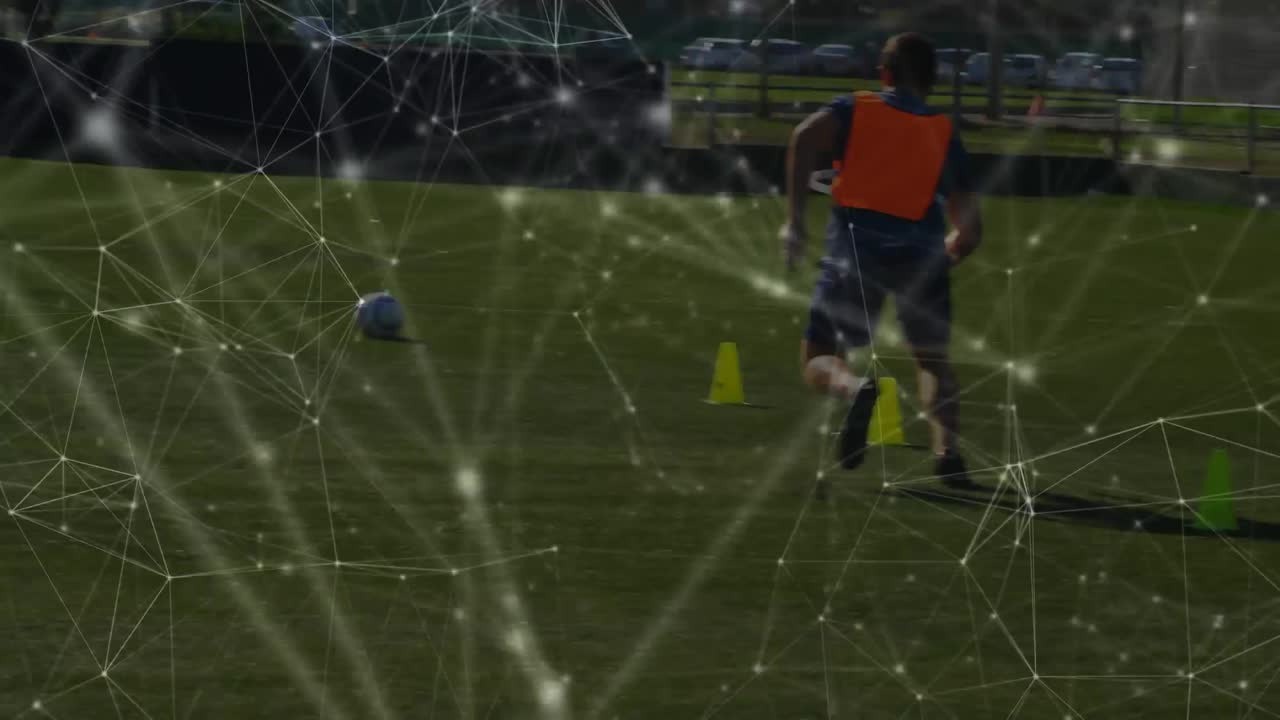 낮은 섹션 축구 팀 훈련과 함께 복잡한 네트워크