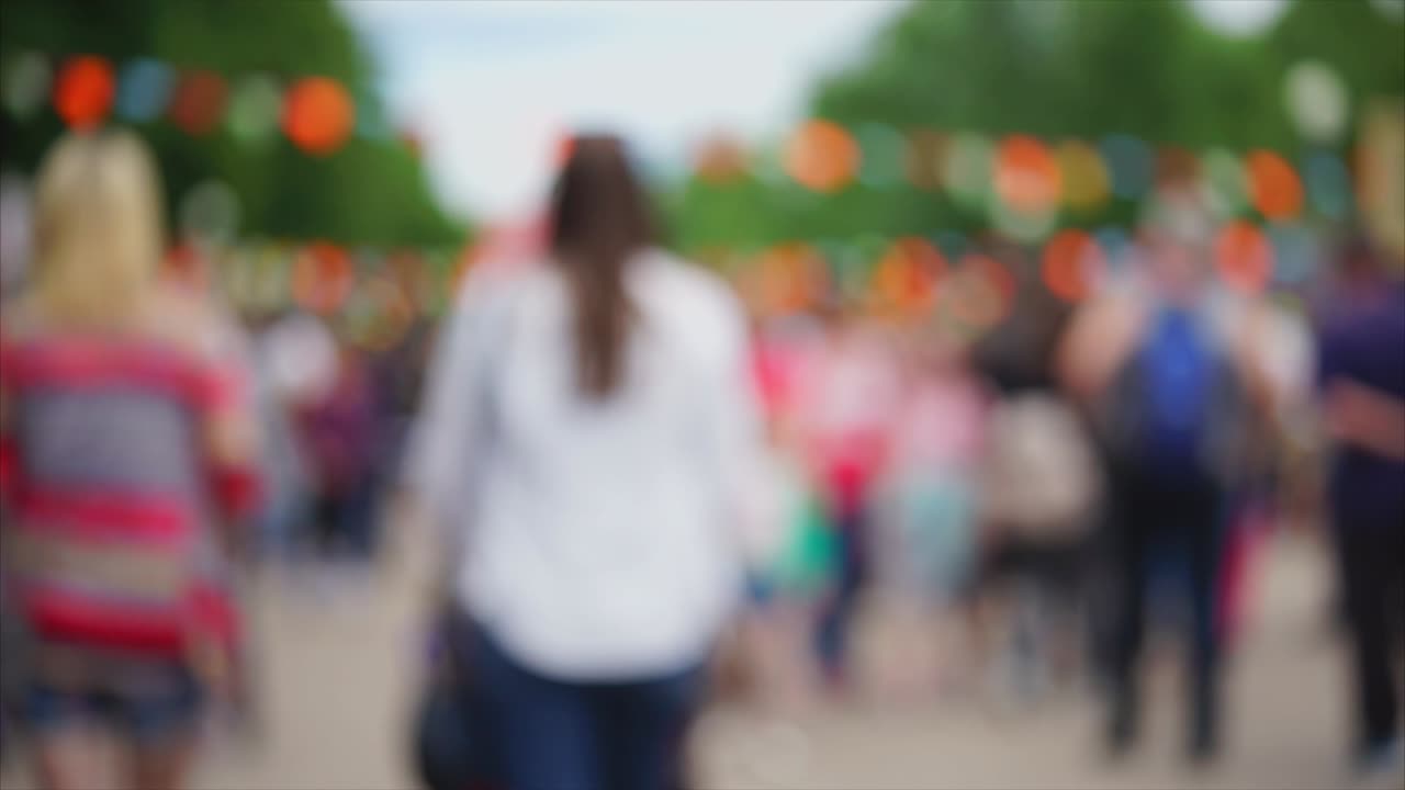 Blurred Crowd at an Outdoor Festival or Event