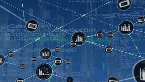 Animation-of-network-of-connections-with-icons-and-data-processing-over-computer-servers