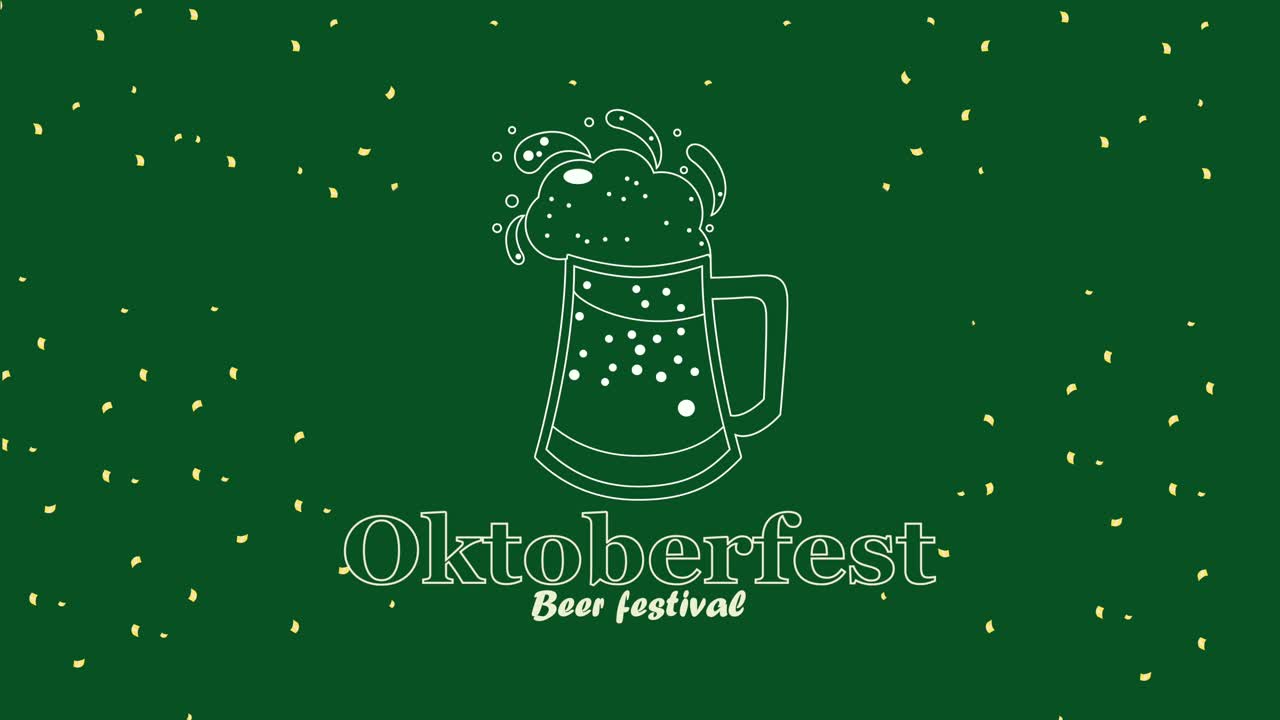 letras de oktoberfest con animación de cerveza