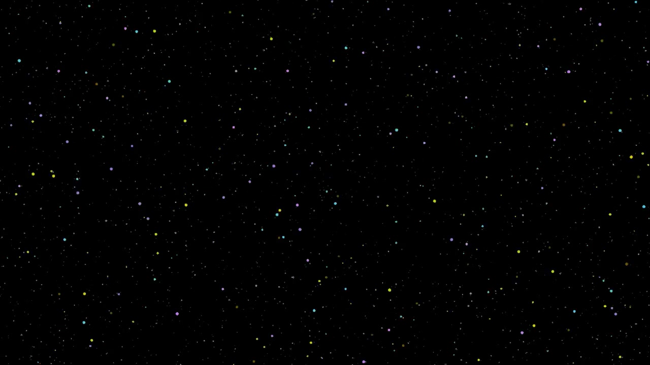 Abstract Background of Floating Colorful Particles on Black