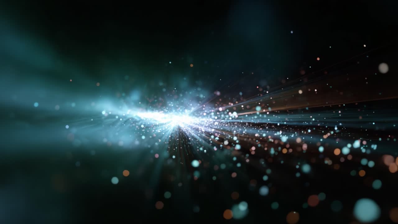 A Mesmerizing Journey Through Cosmic Light: Vibrant Particles Creating a Stunning Visual Symphony in a Dark Expansive Universe Captivating the Imagination