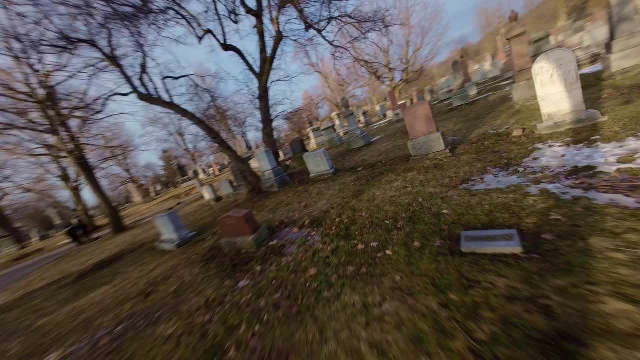Capturing Mount Royal Cemetery in Montreal through FPV