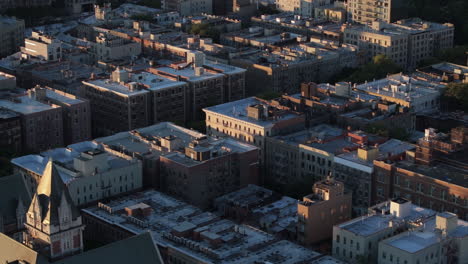 aerial view of harlem on a summer morning