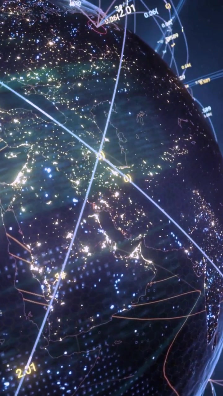 Futuristic Digital Earth with Global Data Network and Connections