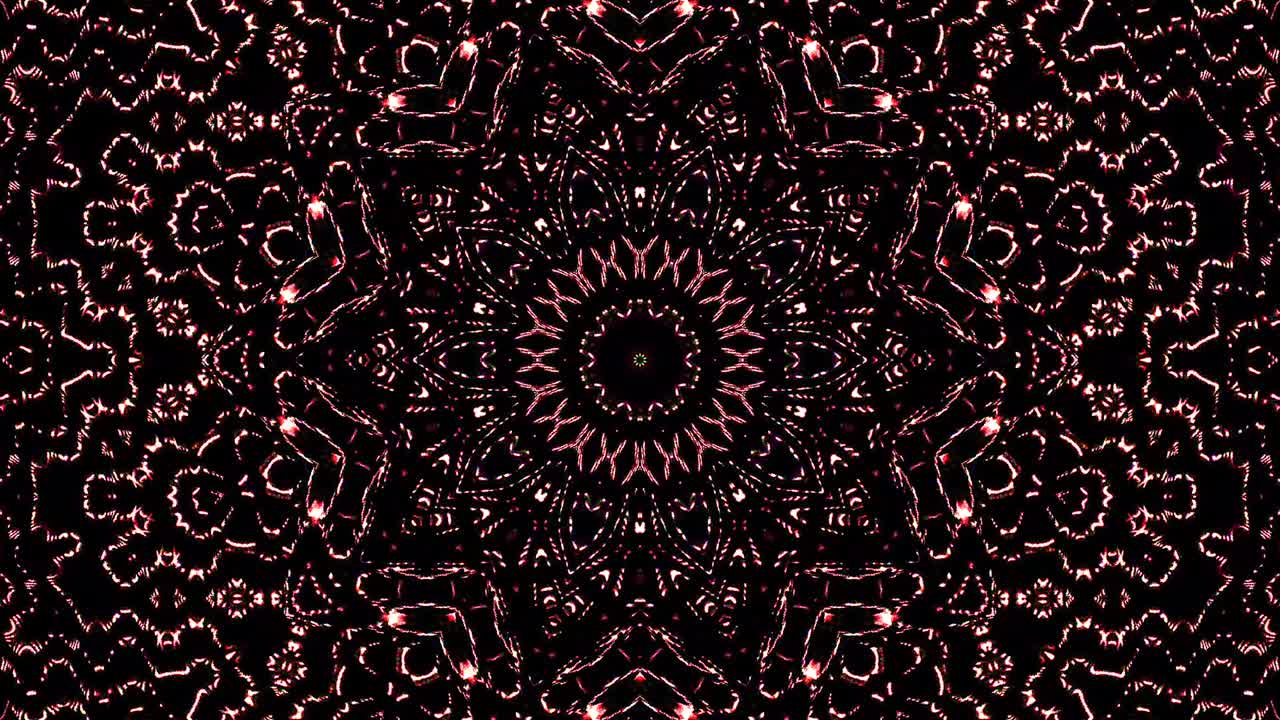 hermoso caleidoscopio abstracto que brilla, una luz radiante que regula los movimientos sutiles