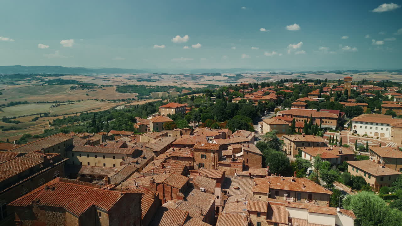 Aerial View of a Charming Tuscan Village