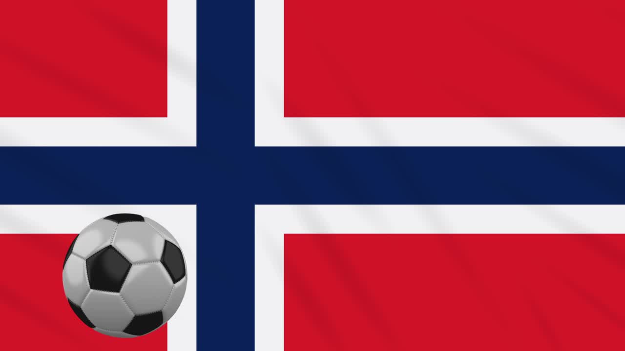 노르웨이 발이 흔들리고 축구가 회전하고, 루프