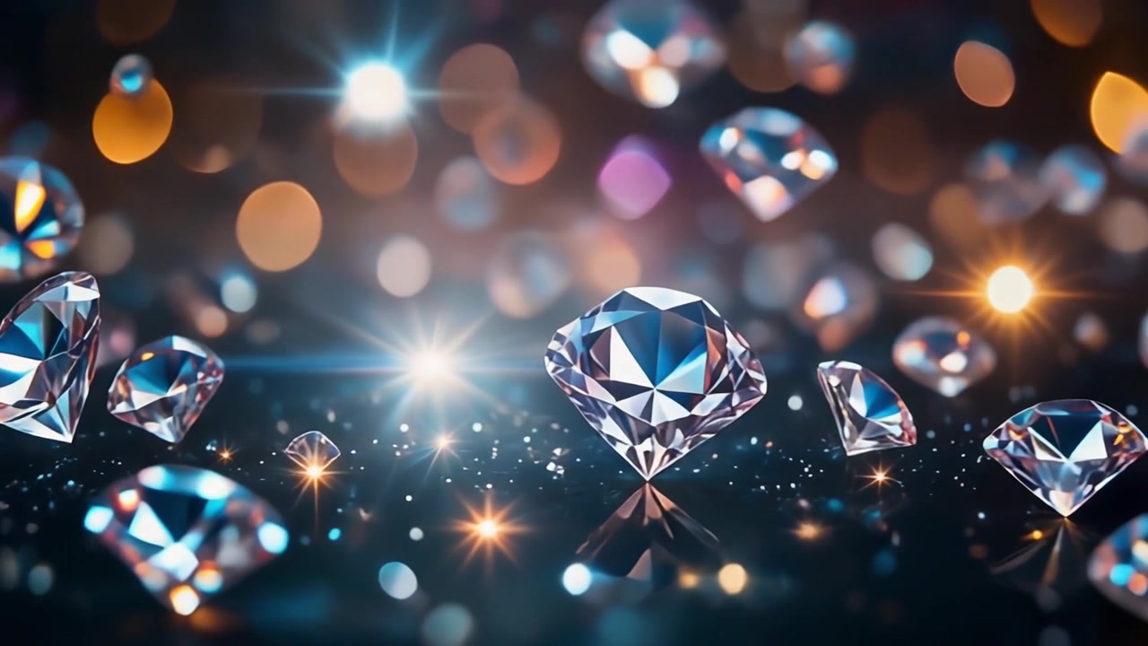 Sparkling Diamonds With Bokeh Light Background