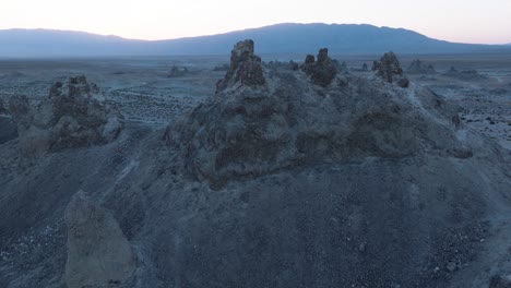 Aerial-Drone-Shot-Trona-Pinnacles-California-Desert-at-Sunrise