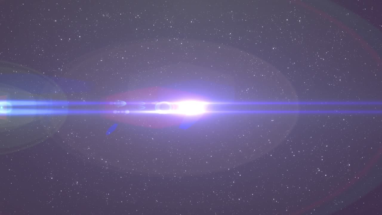 밤하늘에 빛나는 밝은 파란색 반점