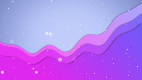 Animation-Von-Weißen-Lichtflecken-über-Violetten-Wellen-Auf-Blauem-Hintergrund