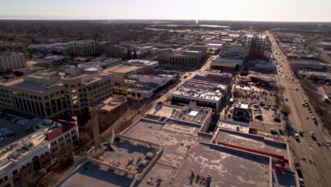 modesto california aerial push in