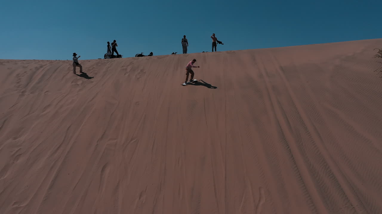 huacachina, 페루, 사막, 드론 공중