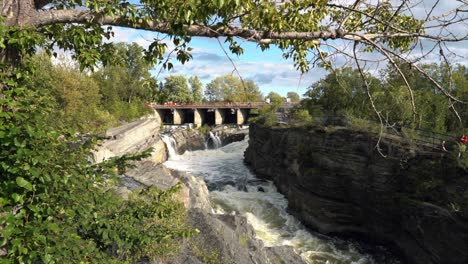 side veiw of hog back waterfall