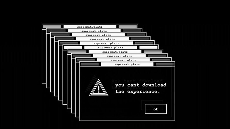 Kaskadierende Computerfehlerfenster auf schwarzem Hintergrund