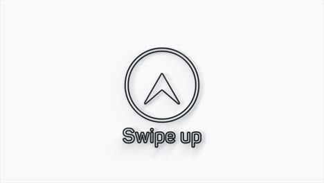 botón de animación de línea. aplicación y iconos de redes sociales, deslizar hacia arriba para la publicidad. medias sociales flechas de desplazamiento. animación de video 4k con canal alfa