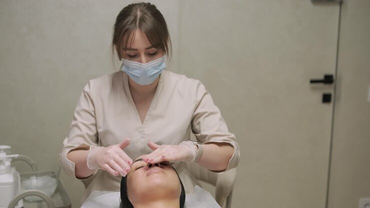 Gesichtsmasken-Anwendung im Spa