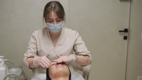 facial mask application at spa